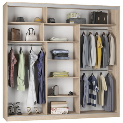 Шкаф-купе B-230х235х60-3(Венге-D8D8D8)_1