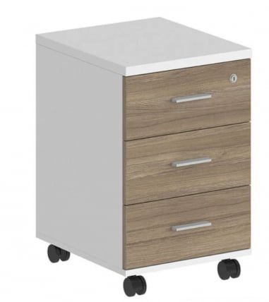 Тумба мобильная с тремя ящиками Sigma SG.611.WH.OD Белый Дуб темный_0
