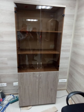 Шкаф высокий со стеклом Twin 16.16.131 Дуб Верцаска_2