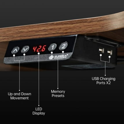 Стол для компьютера угловой (правый) c электрической регулировкой по высоте EUREKA ERK-L60R-WN_5