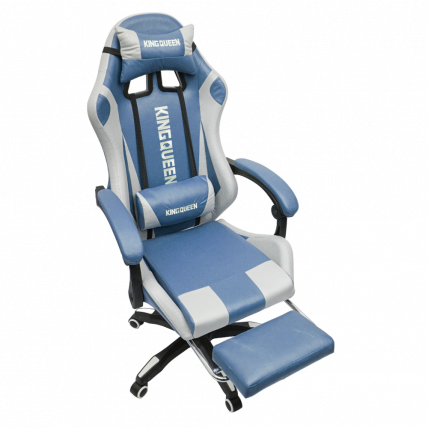 Кресло 907 KINGQUEEN, замша, цвет синий с массажем, арт 907-LB_6