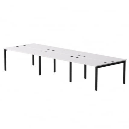 Бенч-система на 6 мест на металлокаркасе, опоры 90 гр Everprof EVO 254S219 Белый Черный_0