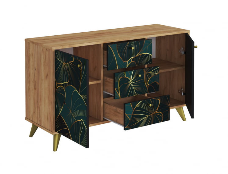Комод Фьюжн КМ-003 дуб крафт золотой/TROPICAL_1