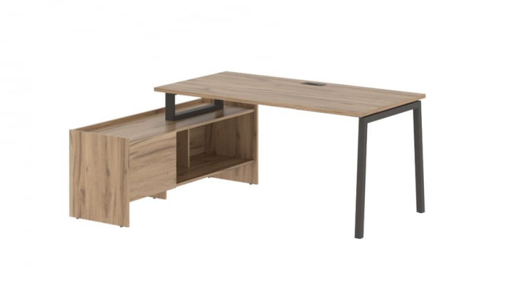 Стол с тумбой EDIS ELCT 17814 Дуб Денвер светлый Мокко_0