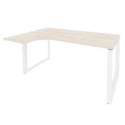 Стол эргономичный левый на О-образном м/к ONIX O.MO-SA-4L Денвер Светлый/Белый_0