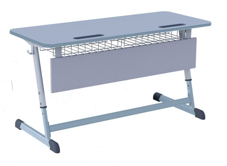 Парта двухместная регулируемая по высоте НОМАД (рост 3-7) Серый/Серый / NOMAD_0