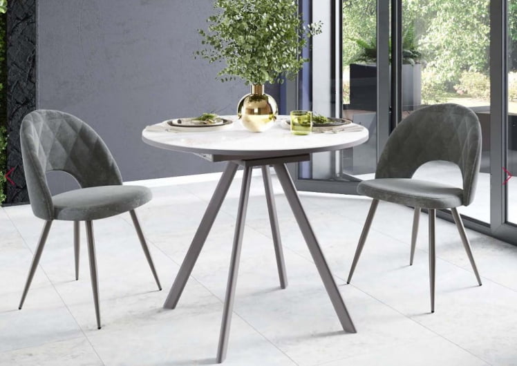 Обеденный стол Орфей 51 (01) Мрамор белый-Серый_0