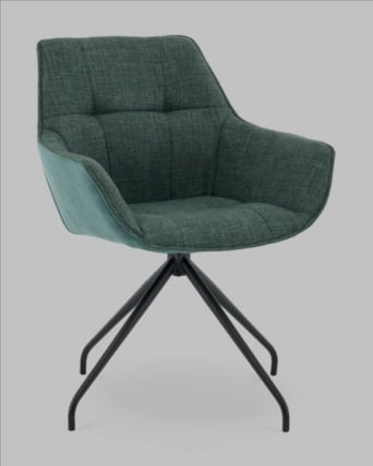 Кресло вращающееся Кимберли рогожка/замша зеленый_0