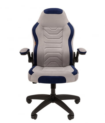 Кресло для геймеров CHAIRMAN GAME 50 black Серый-синий_1