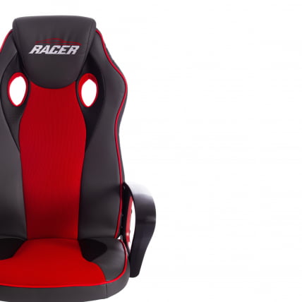 Кресло RACER кож/зам/ткань, металлик/красный, 36/08_5