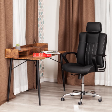 Кресло OXFORD хром кож/зам, черный, 36-6_11