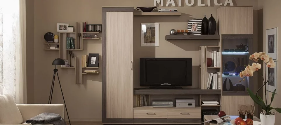 Шкаф МЦН Maiolica 1 Ясень Шимо светлый-Ясень Анкор темный_2