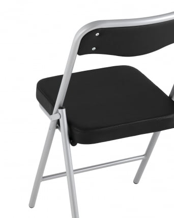 Складной стул Джонни silver экокожа Черный_6