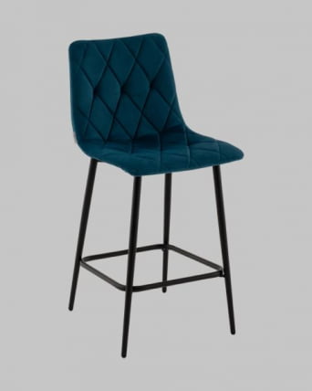Стул полубарный Одди Diamond велюр синий_2