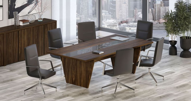 Стол переговорный Corner COR.PRG-24 Орех Лоренцо Графит_1