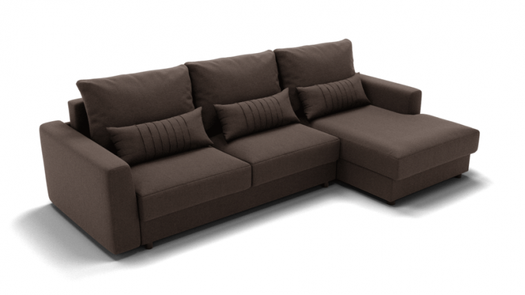 Диван Мэдисон угол левый/правый (ЗР) Цвет фасада: Коричневый; Тип: Левый/правый; Материал фасада: Металл/Велюр_0