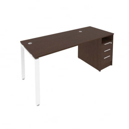 Рабочая станция с опорной тумбой Metal System Б.РС-СТП -1.3 Венге/Белый_0