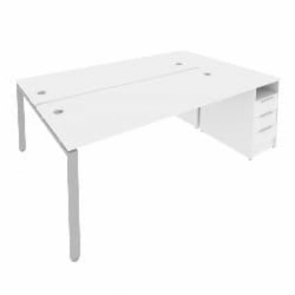 Рабочая станция с опорной тумбой Metal SystemБ.РС-СТП-2.5 Белый/Серый_0