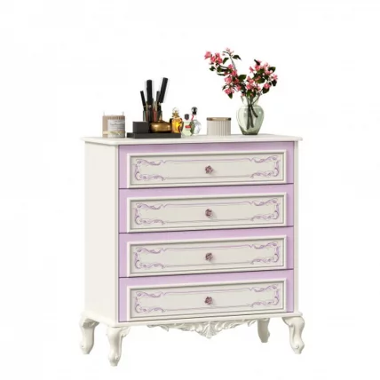 Комод с 4 ящиками и зеркалом Маркиза 01 Алебастр_7