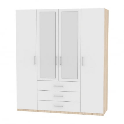 Шкаф распашный R-198х180х60-3-M(ДСС-Белый)_0