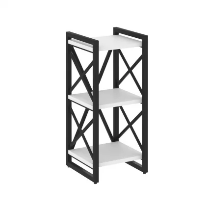 Стеллаж на регулируемых опорах - 3 полки LOFT VR.L-MST.O-3.4 Металл черный Белый Бриллиант_0