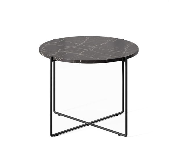 Стол кофейный СПРУТ Марбле 50*45 МРАМОР/ЧЕРНЫЙ / SPRUT Marble_0