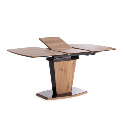 Стол FANCY МДФ HPL/стекло, 120-160х85х75 см, Дуб артисан/Черный_5