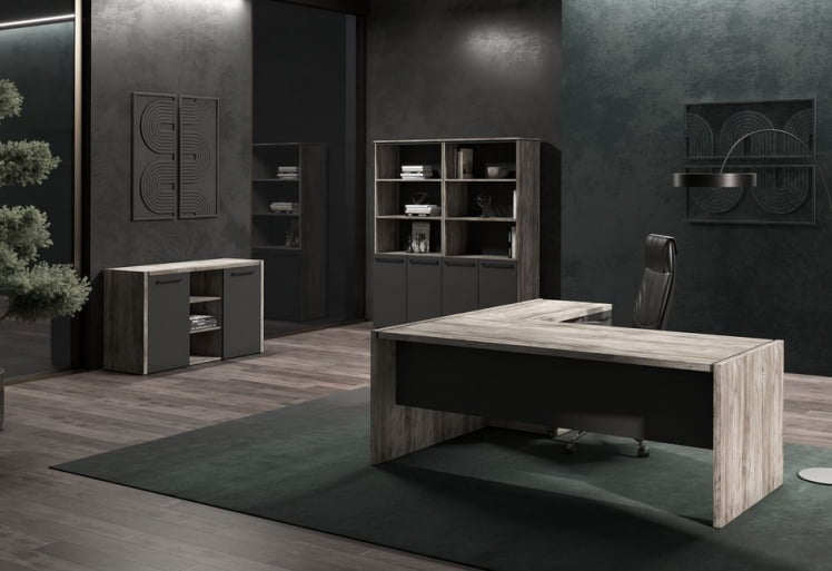 Стол руководителя MORRIS TREND MST 209 Сосна Нордик Антрацит_2