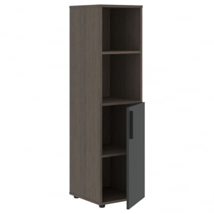 Шкаф-колонка с глухой малой дверью (правый) VELION VMCS 40.5 R Яшма черный Дуб Сильвер_1