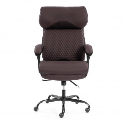 Кресло руководителя Chief metalBL кож/зам/ткань, коричневый/коричневый стеганный, 36-36/36-36 стеганный/TW-24_5