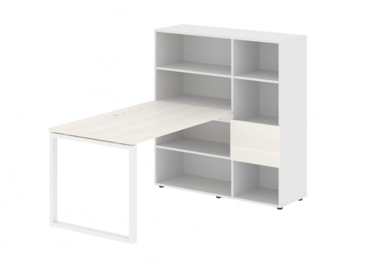 Рабочая станция EDIS EQRST 1213 Ясень Траун Белый Белый_0