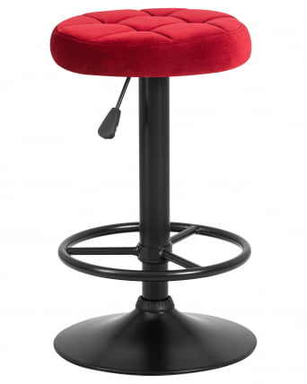 Табурет барный DOBRIN BRUNO BLACK велюр Бордовый  MJ9-43_0