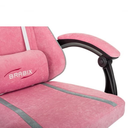 Кресло компьютерное BRABIX Shooter GM-123, 2 подушки, ткань, розовое/серое_10