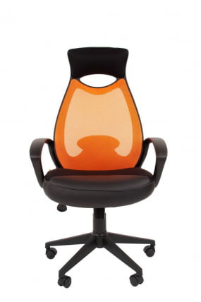 Кресло для руководителя CHAIRMAN 840 black  Сетчатый акрил/оранжевый_1