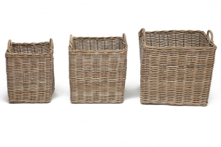 Корзина Secret De Maison Nambo (набор из 3 штук) натуральный ротанг, 57*57*50/58, 47*57*47/55, 36*36*43/50 см, Натуральный Кубу / Natural Kubu_1