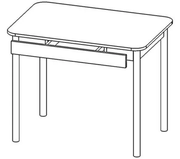 Стол обеденный Фиеста 2 с ящиком Ясень шимо темный_0