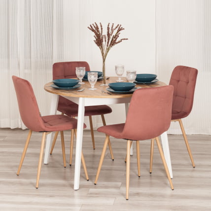 Стул CHILLY (mod. JSC-220) Велюр/металл , 44,5х52,5х88 см, Coral (коралловый) HLR44 / натуральный_10