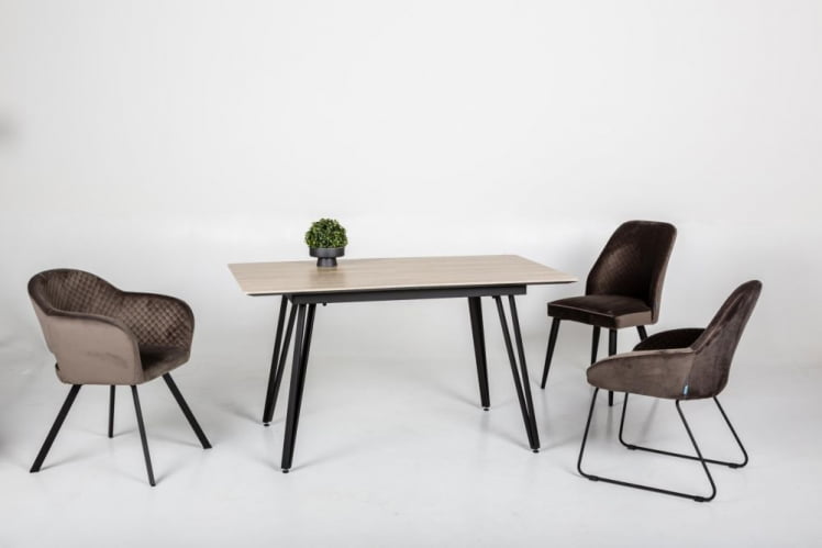 Стол раскладной Диего 140-180 вхите Мрамор графит / white_4