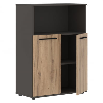 Шкаф с глухими малыми дверьми ЕДИС ЕМCС 85.3 Дуб Денвер светлый Черный Мокко / EDIS EMCS_1