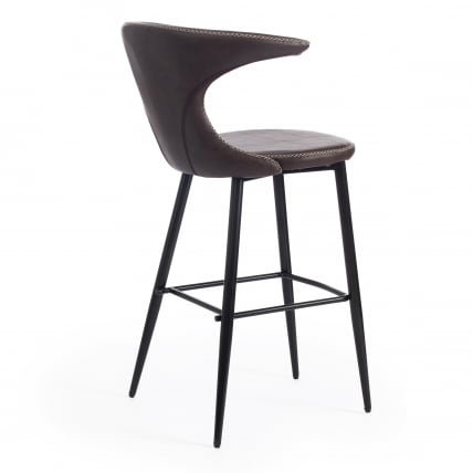 Стул барный FLAIR BAR (mod. 9018) экокожа/металл, 60 х 56 х 106 см , коричневый 1/черный_2