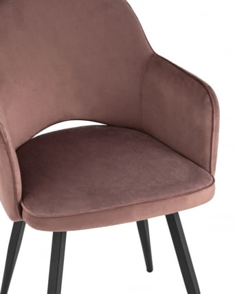 Стул Венера вращающийся велюр пыльно-розовый с подлокотниками_5