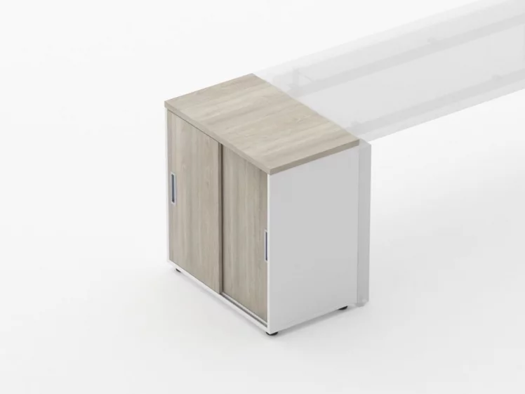 Тумба-купе Deka 9.02.07 Дуб Сантана светлый/Белый_2