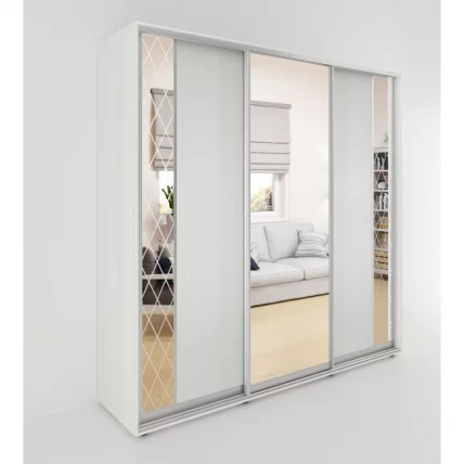 Шкаф-купе 3-х дверный Акцент-Вера ДР 1800х600 Выбеленное дерево_0