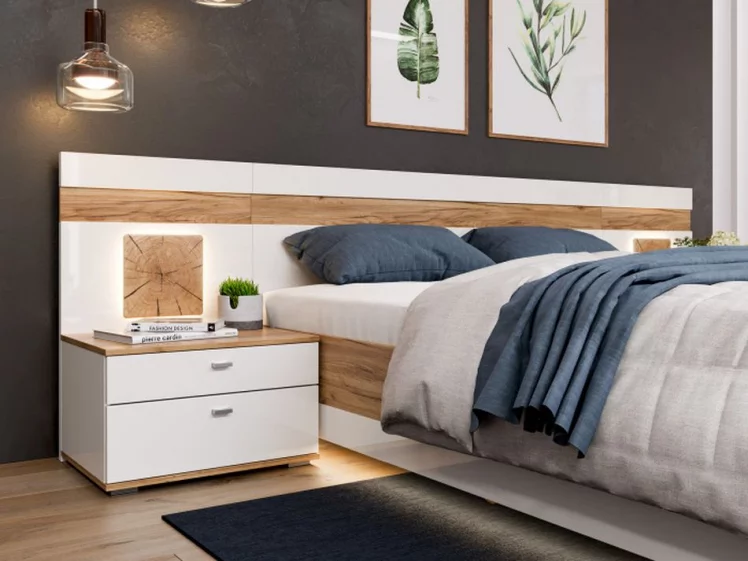 Спальный гарнитур Фиджи №4 Дуб Золотой Белый_2