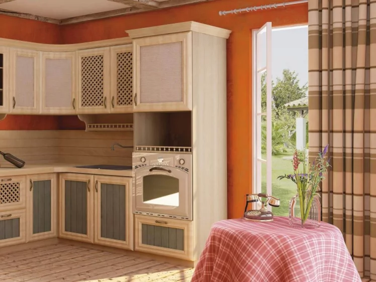 Кухонный гарнитур угловой Кантри №03 Сономе эйч светлая_2