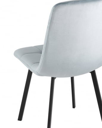 Комплект из двух стульев Chilly велюр серо-голубой ножки металл черные_5