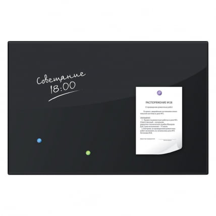 Доска магнитно-маркерная стеклянная BRAUBERG 60х90 см Черная_1