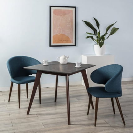 Стол Лунд 860*860 мрамор Графит /темный орех_10