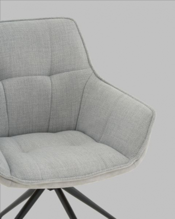 Кресло вращающееся Кимберли рогожка/замша серый_6