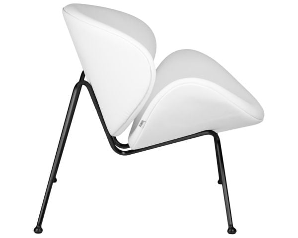 Кресло дизайнерское ДОБРИН ЕМИЛЙ (белый винил ЙП17, черное основание) 2 шт / DOBRIN EMILY YP17,_3